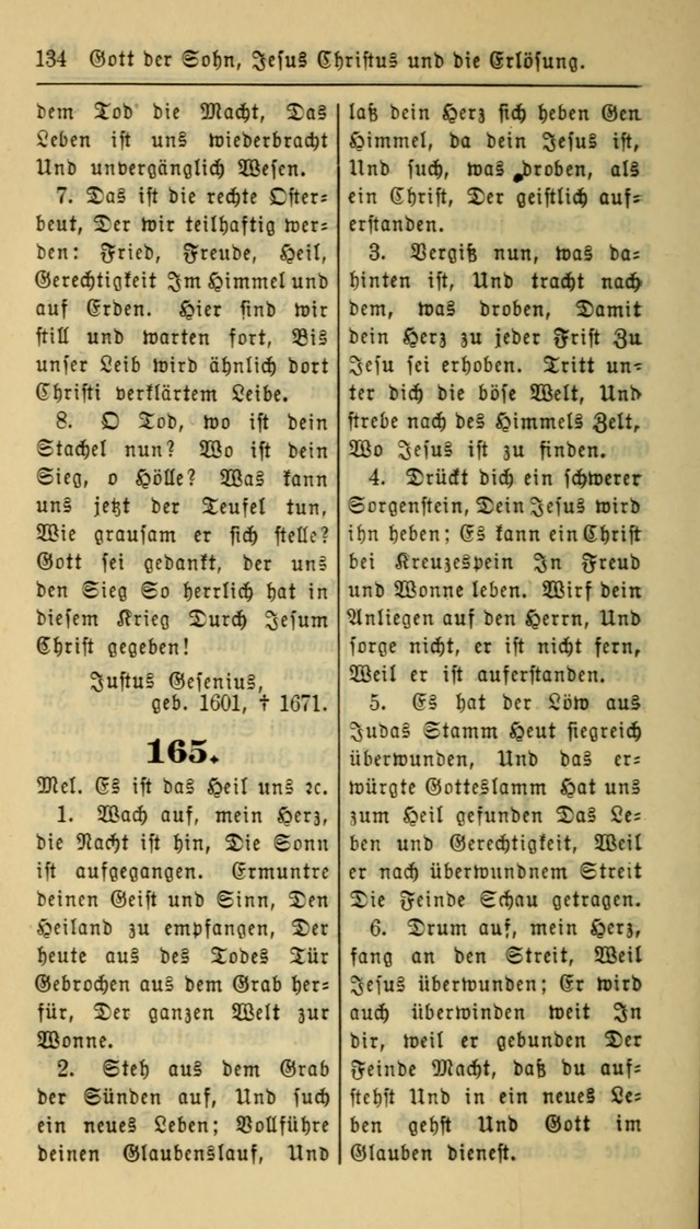 Gesangbuch der Evangelischen Kirche: herausgegeben von der Deutschen Evangelischen Synode von Nord-Amerika page 134