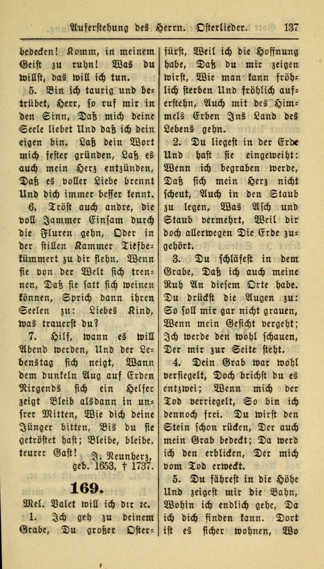 Gesangbuch der Evangelischen Kirche: herausgegeben von der Deutschen Evangelischen Synode von Nord-Amerika page 137