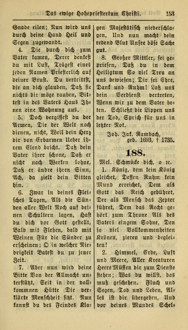 Gesangbuch der Evangelischen Kirche: herausgegeben von der Deutschen Evangelischen Synode von Nord-Amerika page 153