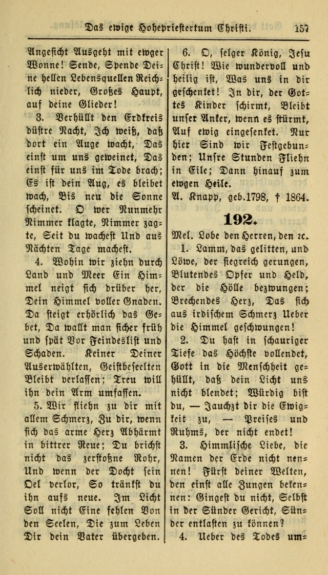 Gesangbuch der Evangelischen Kirche: herausgegeben von der Deutschen Evangelischen Synode von Nord-Amerika page 157