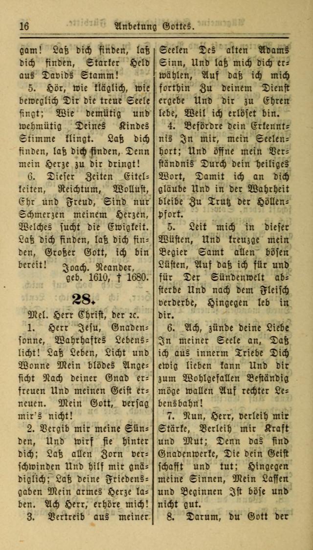 Gesangbuch der Evangelischen Kirche: herausgegeben von der Deutschen Evangelischen Synode von Nord-Amerika page 16