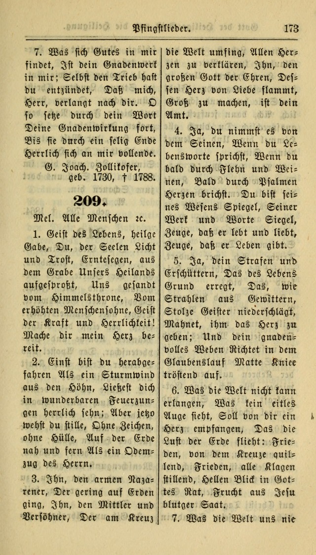 Gesangbuch der Evangelischen Kirche: herausgegeben von der Deutschen Evangelischen Synode von Nord-Amerika page 173