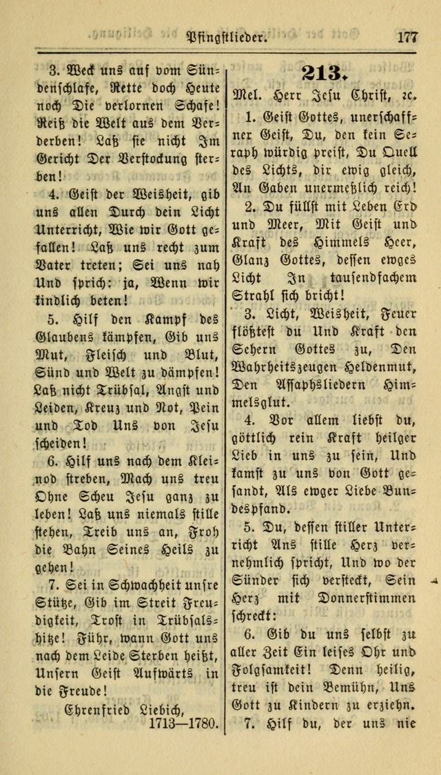 Gesangbuch der Evangelischen Kirche: herausgegeben von der Deutschen Evangelischen Synode von Nord-Amerika page 177