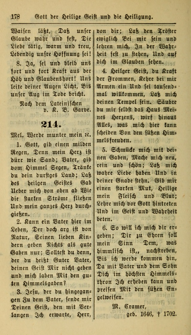 Gesangbuch der Evangelischen Kirche: herausgegeben von der Deutschen Evangelischen Synode von Nord-Amerika page 178