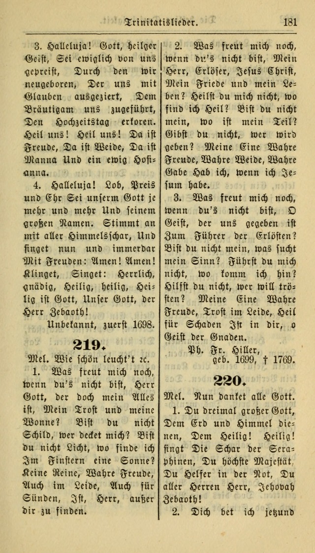 Gesangbuch der Evangelischen Kirche: herausgegeben von der Deutschen Evangelischen Synode von Nord-Amerika page 181