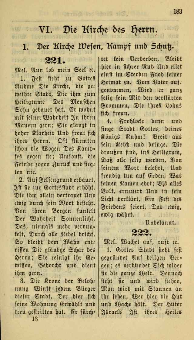 Gesangbuch der Evangelischen Kirche: herausgegeben von der Deutschen Evangelischen Synode von Nord-Amerika page 183