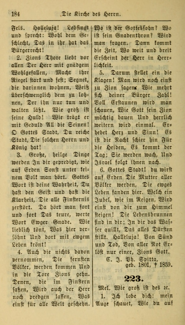 Gesangbuch der Evangelischen Kirche: herausgegeben von der Deutschen Evangelischen Synode von Nord-Amerika page 184