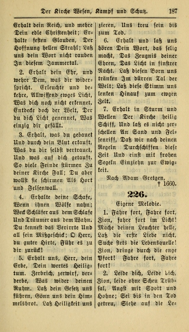 Gesangbuch der Evangelischen Kirche: herausgegeben von der Deutschen Evangelischen Synode von Nord-Amerika page 187