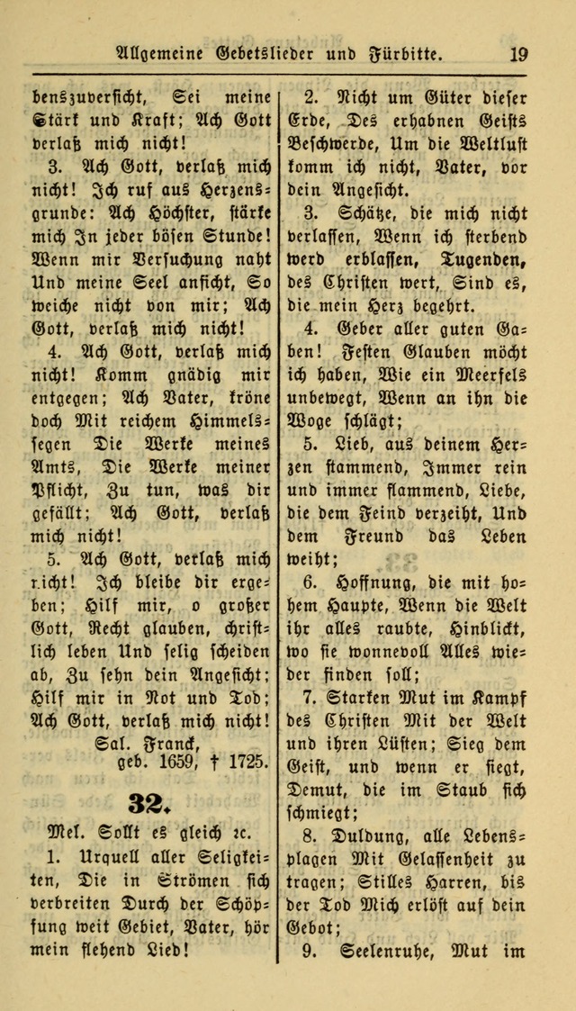 Gesangbuch der Evangelischen Kirche: herausgegeben von der Deutschen Evangelischen Synode von Nord-Amerika page 19