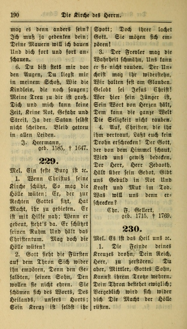 Gesangbuch der Evangelischen Kirche: herausgegeben von der Deutschen Evangelischen Synode von Nord-Amerika page 190