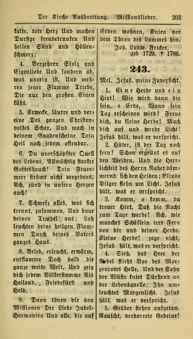 Gesangbuch der Evangelischen Kirche: herausgegeben von der Deutschen Evangelischen Synode von Nord-Amerika page 203