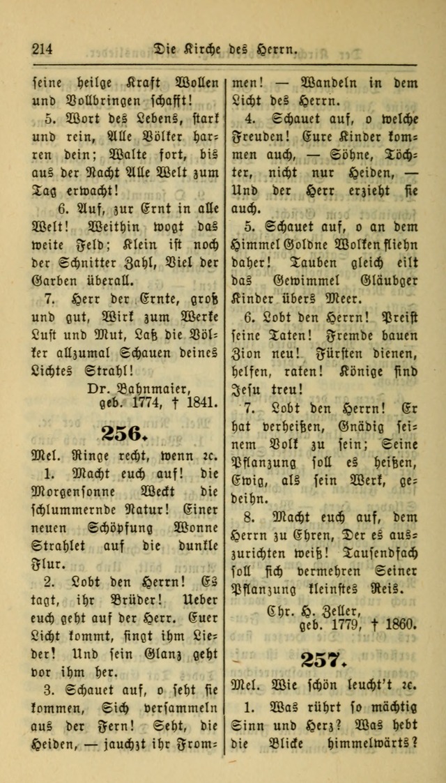 Gesangbuch der Evangelischen Kirche: herausgegeben von der Deutschen Evangelischen Synode von Nord-Amerika page 214