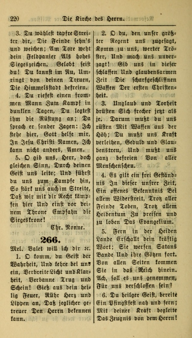 Gesangbuch der Evangelischen Kirche: herausgegeben von der Deutschen Evangelischen Synode von Nord-Amerika page 220