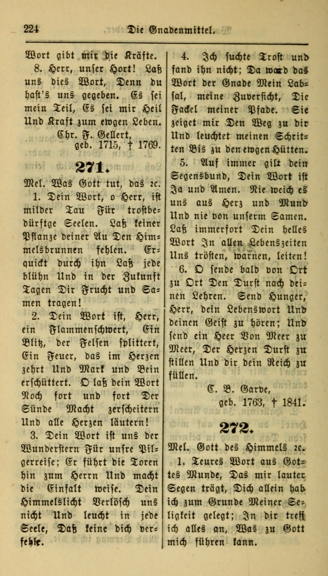 Gesangbuch der Evangelischen Kirche: herausgegeben von der Deutschen Evangelischen Synode von Nord-Amerika page 224