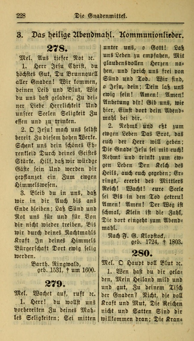 Gesangbuch der Evangelischen Kirche: herausgegeben von der Deutschen Evangelischen Synode von Nord-Amerika page 228