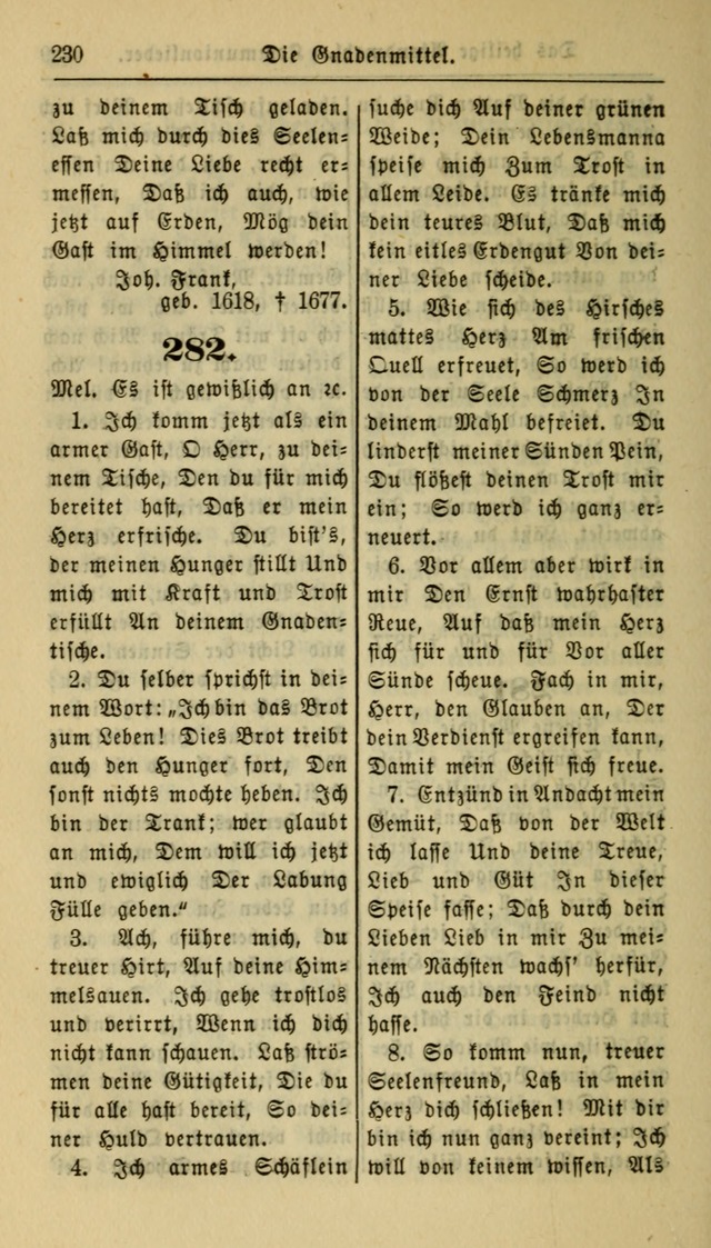 Gesangbuch der Evangelischen Kirche: herausgegeben von der Deutschen Evangelischen Synode von Nord-Amerika page 230