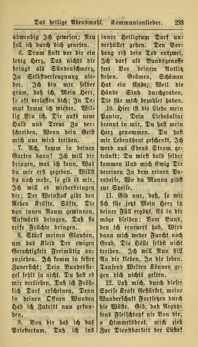 Gesangbuch der Evangelischen Kirche: herausgegeben von der Deutschen Evangelischen Synode von Nord-Amerika page 233