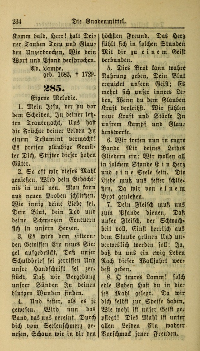 Gesangbuch der Evangelischen Kirche: herausgegeben von der Deutschen Evangelischen Synode von Nord-Amerika page 234