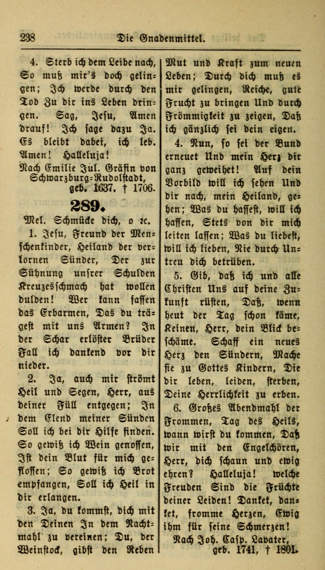 Gesangbuch der Evangelischen Kirche: herausgegeben von der Deutschen Evangelischen Synode von Nord-Amerika page 238