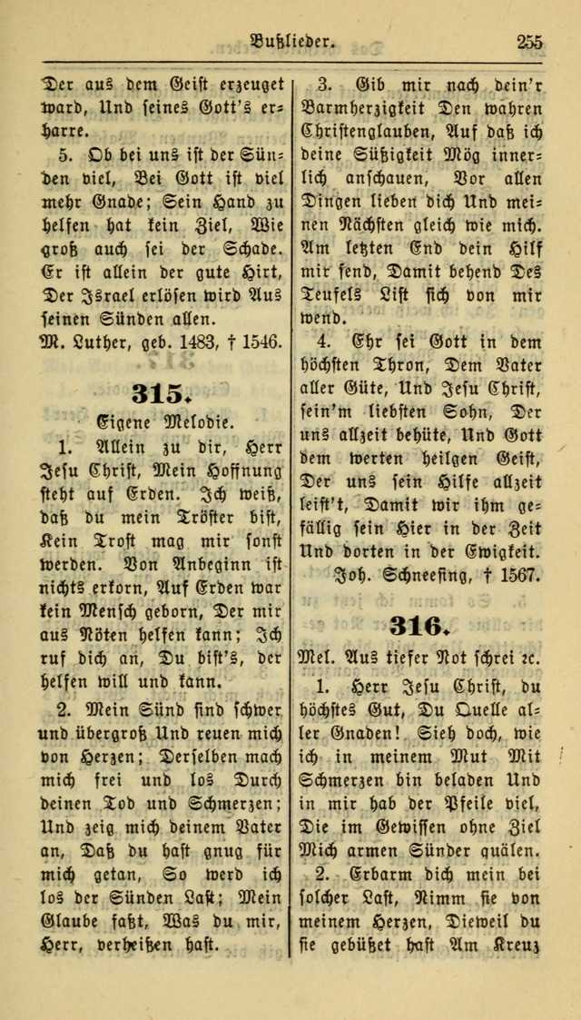 Gesangbuch der Evangelischen Kirche: herausgegeben von der Deutschen Evangelischen Synode von Nord-Amerika page 255