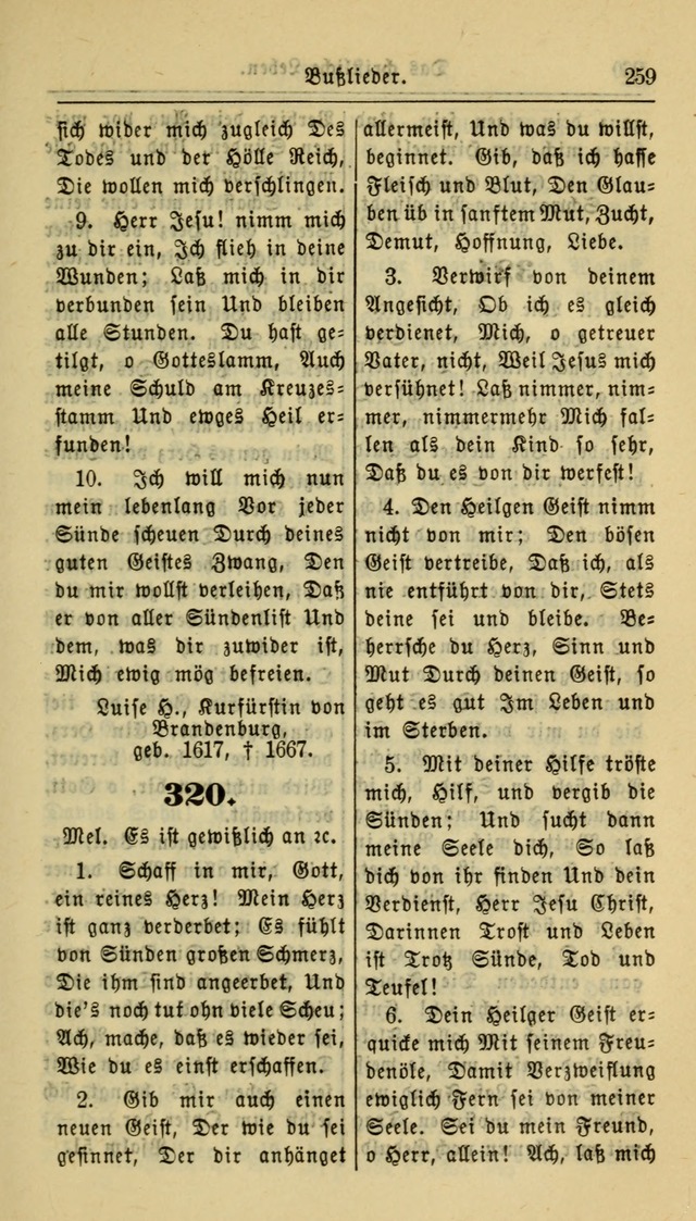 Gesangbuch der Evangelischen Kirche: herausgegeben von der Deutschen Evangelischen Synode von Nord-Amerika page 259