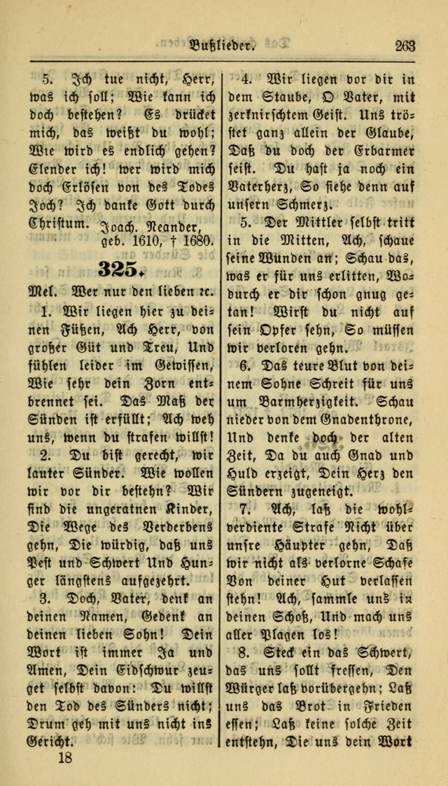 Gesangbuch der Evangelischen Kirche: herausgegeben von der Deutschen Evangelischen Synode von Nord-Amerika page 263