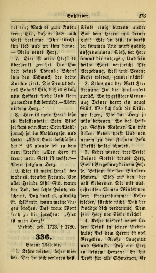 Gesangbuch der Evangelischen Kirche: herausgegeben von der Deutschen Evangelischen Synode von Nord-Amerika page 273