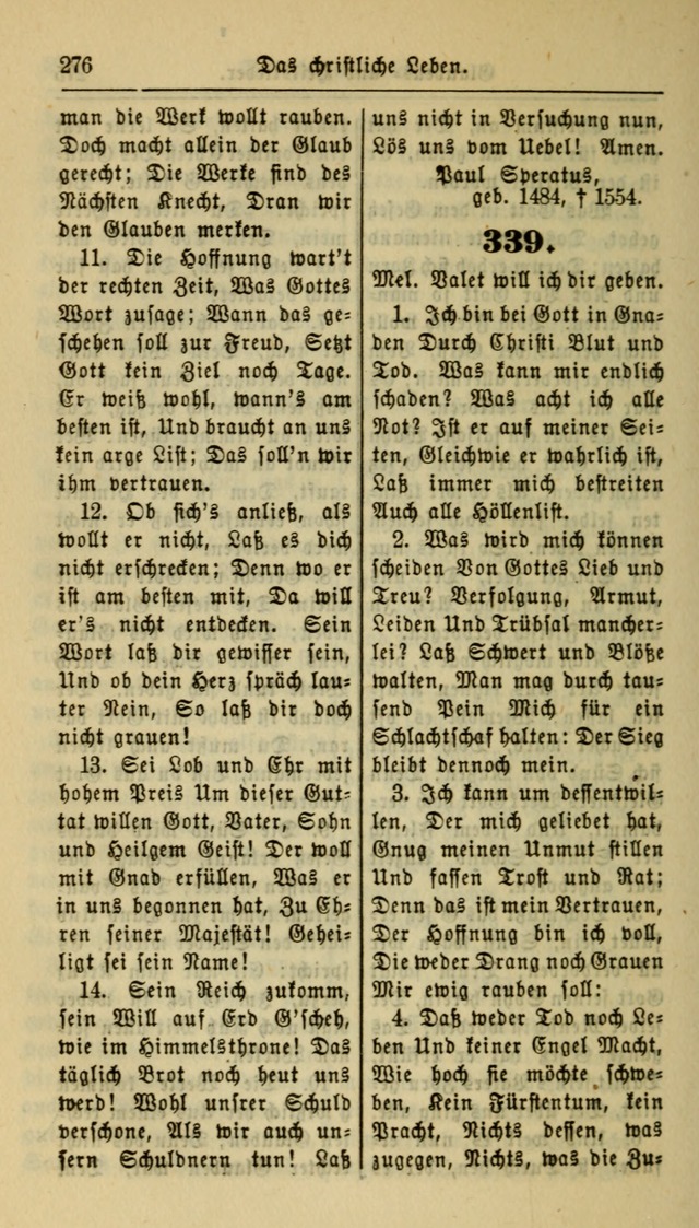 Gesangbuch der Evangelischen Kirche: herausgegeben von der Deutschen Evangelischen Synode von Nord-Amerika page 276