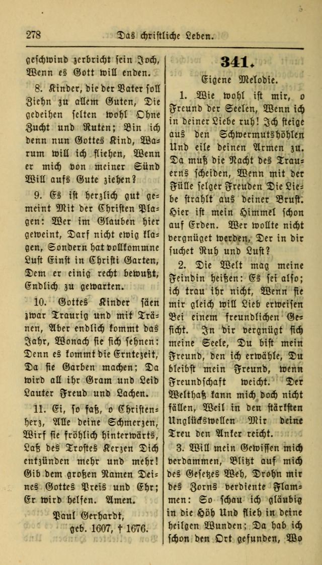 Gesangbuch der Evangelischen Kirche: herausgegeben von der Deutschen Evangelischen Synode von Nord-Amerika page 278