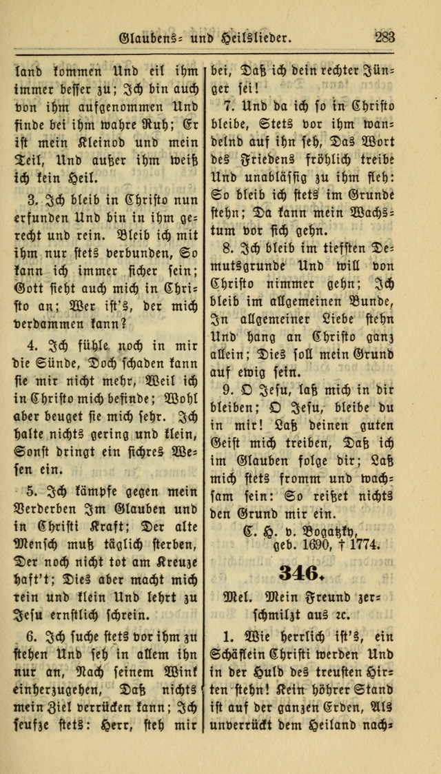 Gesangbuch der Evangelischen Kirche: herausgegeben von der Deutschen Evangelischen Synode von Nord-Amerika page 283