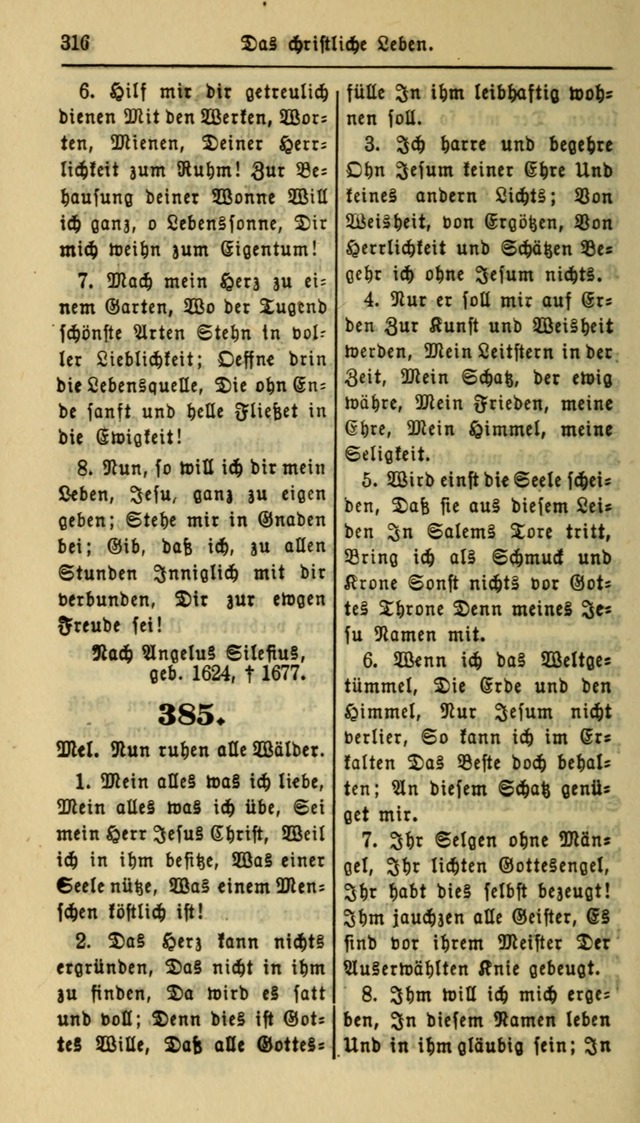 Gesangbuch der Evangelischen Kirche: herausgegeben von der Deutschen Evangelischen Synode von Nord-Amerika page 316