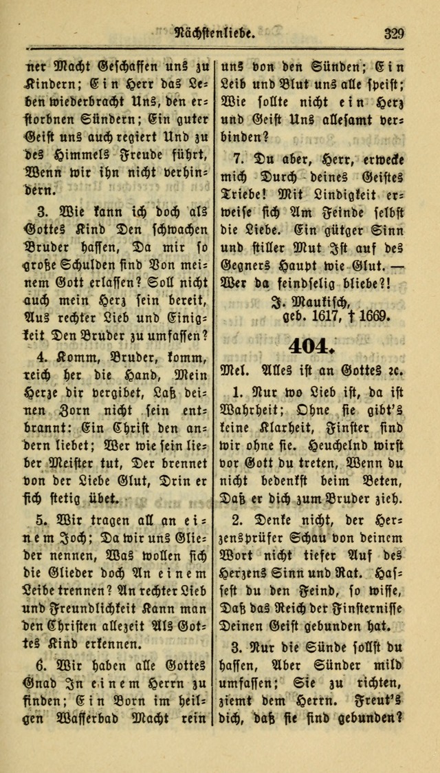 Gesangbuch der Evangelischen Kirche: herausgegeben von der Deutschen Evangelischen Synode von Nord-Amerika page 329