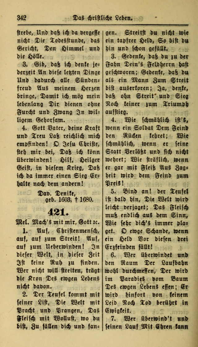 Gesangbuch der Evangelischen Kirche: herausgegeben von der Deutschen Evangelischen Synode von Nord-Amerika page 342