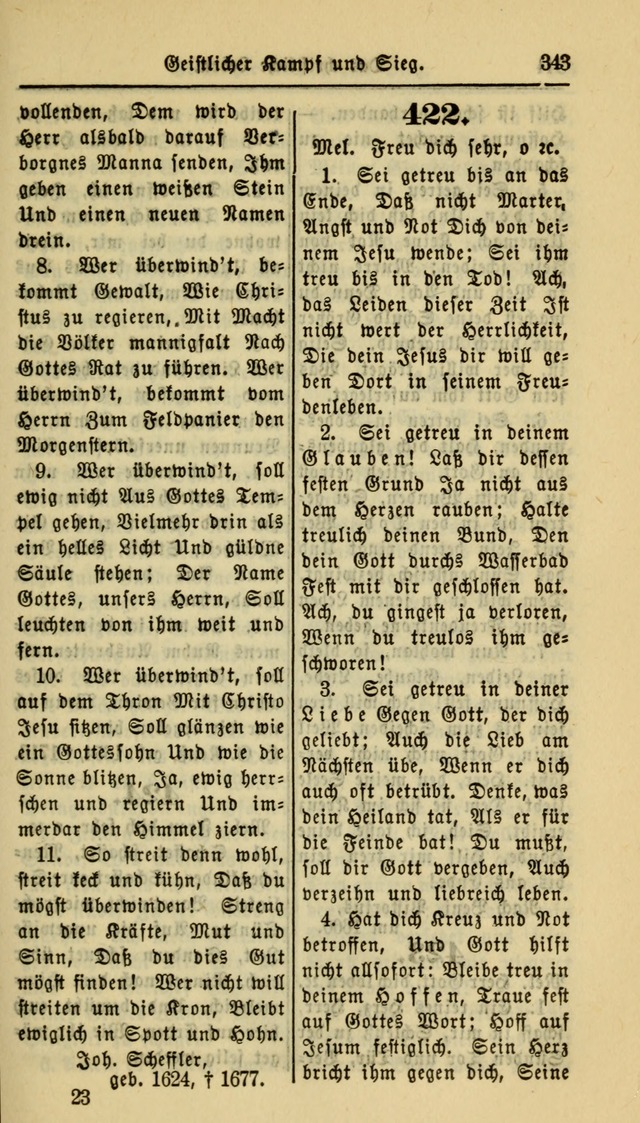 Gesangbuch der Evangelischen Kirche: herausgegeben von der Deutschen Evangelischen Synode von Nord-Amerika page 343