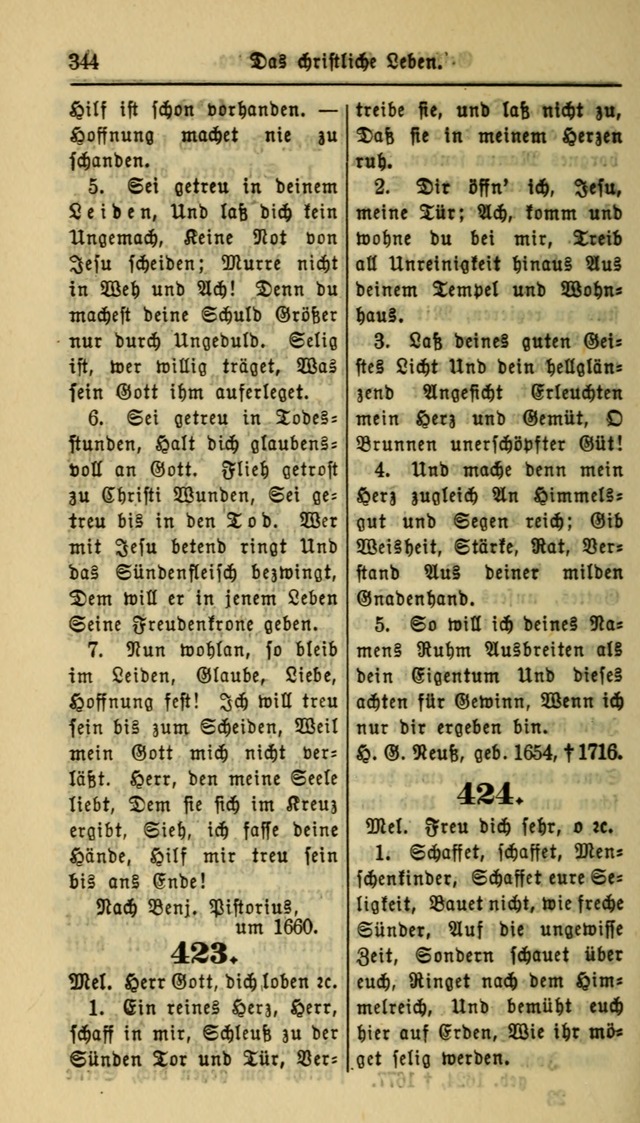 Gesangbuch der Evangelischen Kirche: herausgegeben von der Deutschen Evangelischen Synode von Nord-Amerika page 344