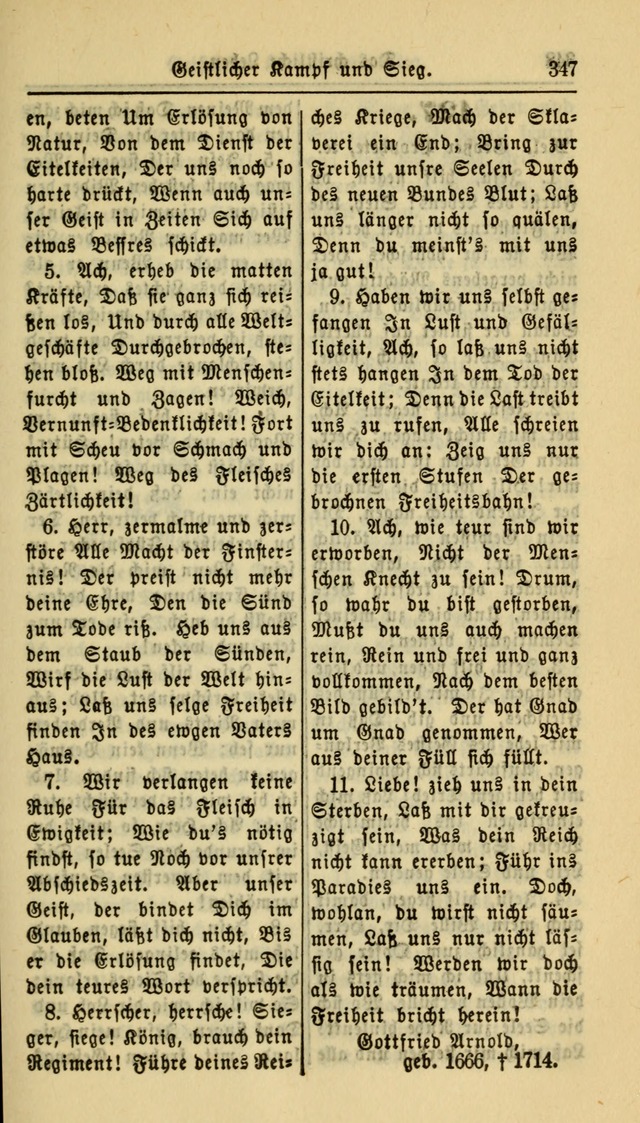 Gesangbuch der Evangelischen Kirche: herausgegeben von der Deutschen Evangelischen Synode von Nord-Amerika page 347