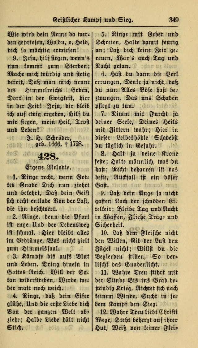 Gesangbuch der Evangelischen Kirche: herausgegeben von der Deutschen Evangelischen Synode von Nord-Amerika page 349