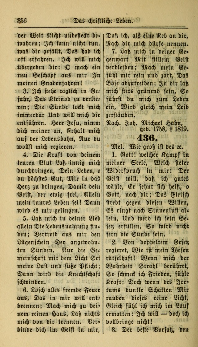 Gesangbuch der Evangelischen Kirche: herausgegeben von der Deutschen Evangelischen Synode von Nord-Amerika page 356