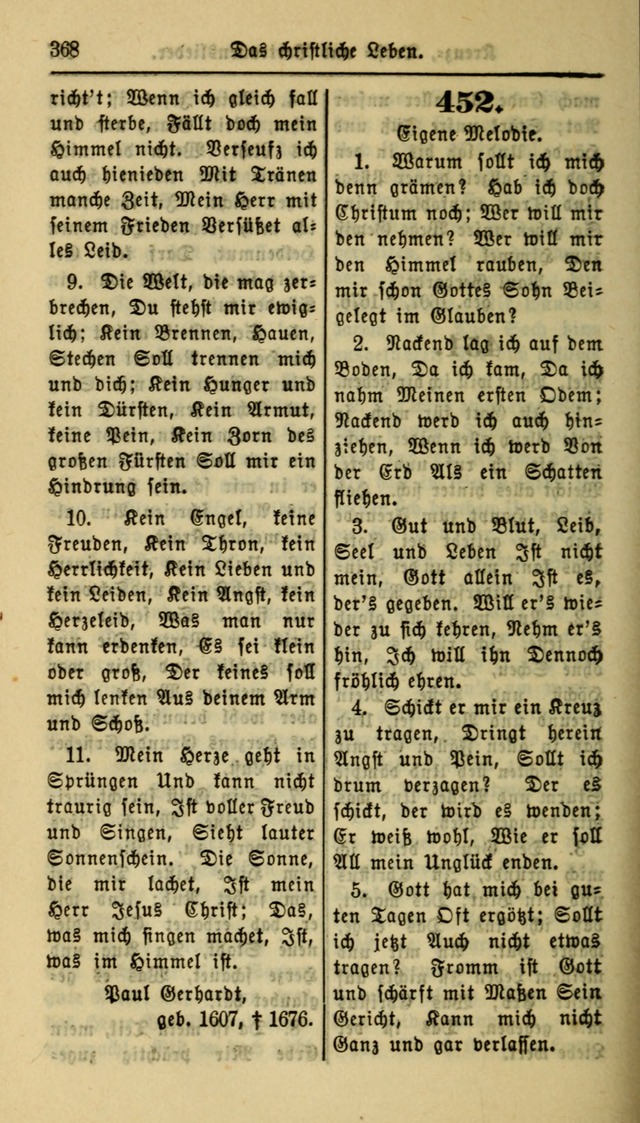 Gesangbuch der Evangelischen Kirche: herausgegeben von der Deutschen Evangelischen Synode von Nord-Amerika page 368