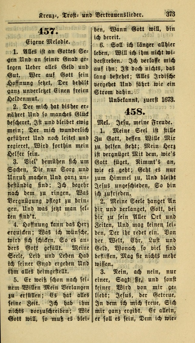 Gesangbuch der Evangelischen Kirche: herausgegeben von der Deutschen Evangelischen Synode von Nord-Amerika page 373