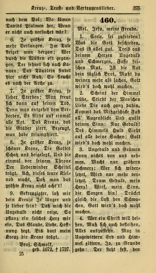 Gesangbuch der Evangelischen Kirche: herausgegeben von der Deutschen Evangelischen Synode von Nord-Amerika page 375