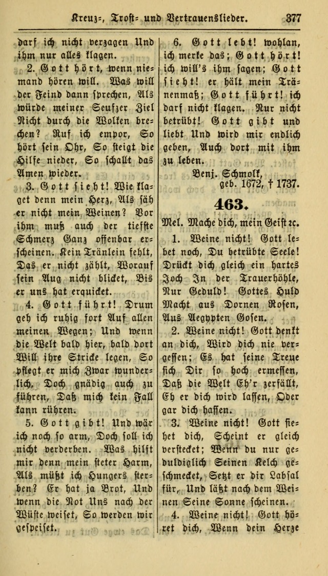 Gesangbuch der Evangelischen Kirche: herausgegeben von der Deutschen Evangelischen Synode von Nord-Amerika page 377