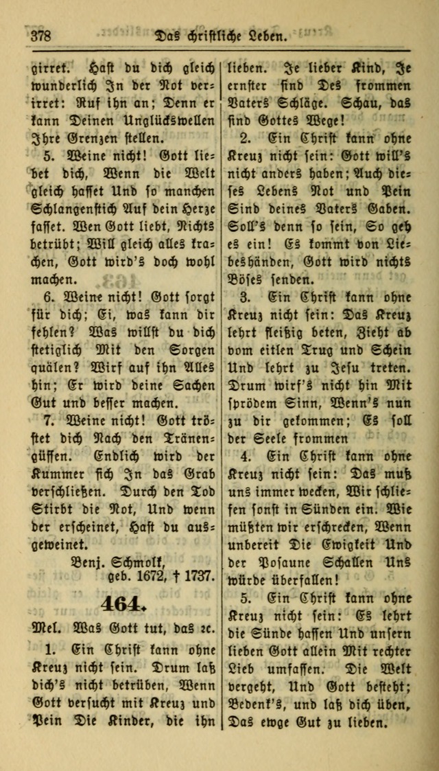 Gesangbuch der Evangelischen Kirche: herausgegeben von der Deutschen Evangelischen Synode von Nord-Amerika page 378