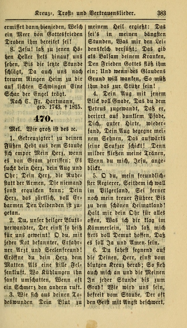 Gesangbuch der Evangelischen Kirche: herausgegeben von der Deutschen Evangelischen Synode von Nord-Amerika page 383