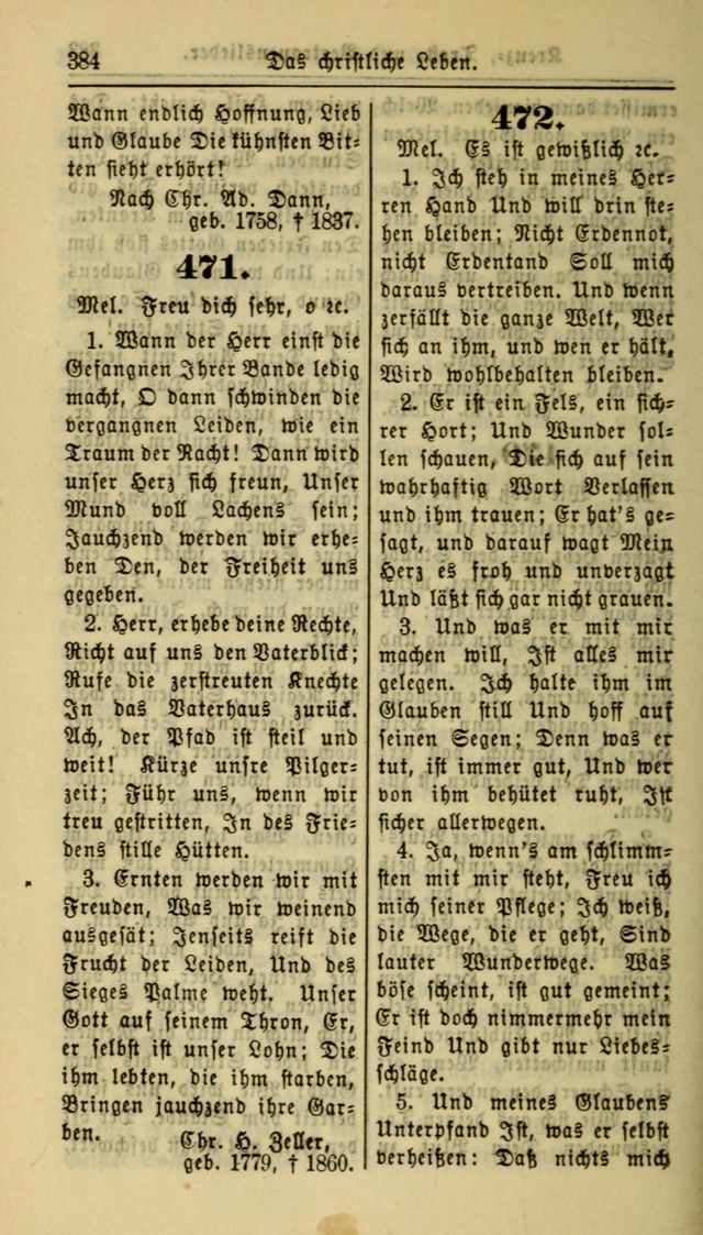 Gesangbuch der Evangelischen Kirche: herausgegeben von der Deutschen Evangelischen Synode von Nord-Amerika page 384