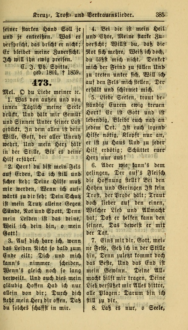 Gesangbuch der Evangelischen Kirche: herausgegeben von der Deutschen Evangelischen Synode von Nord-Amerika page 385