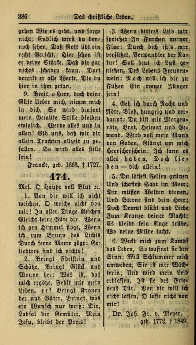 Gesangbuch der Evangelischen Kirche: herausgegeben von der Deutschen Evangelischen Synode von Nord-Amerika page 386