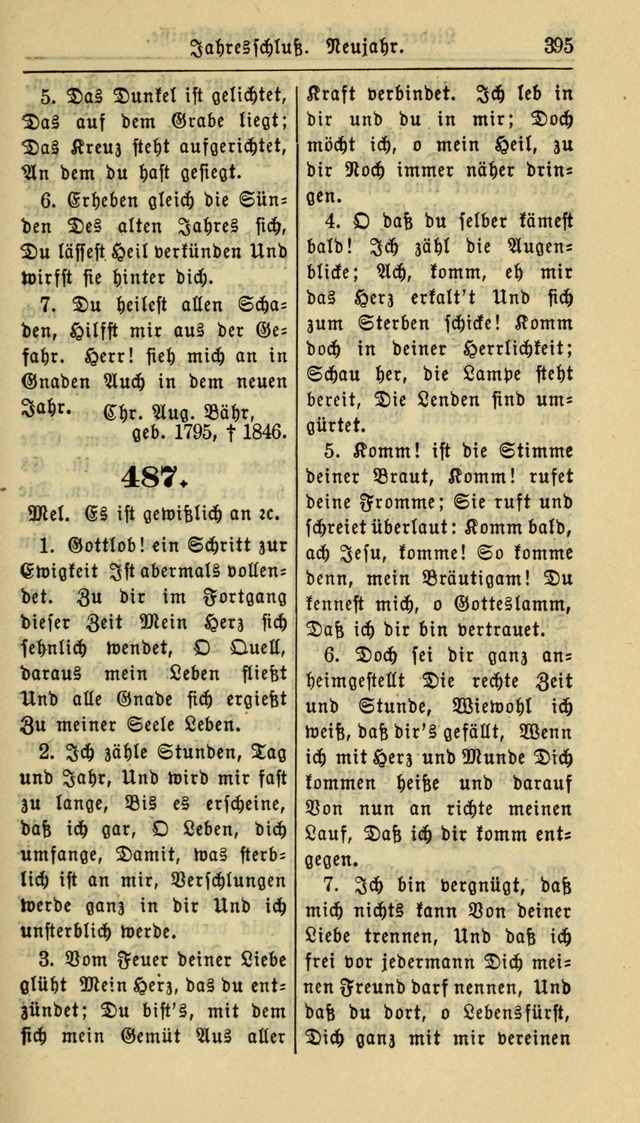 Gesangbuch der Evangelischen Kirche: herausgegeben von der Deutschen Evangelischen Synode von Nord-Amerika page 395