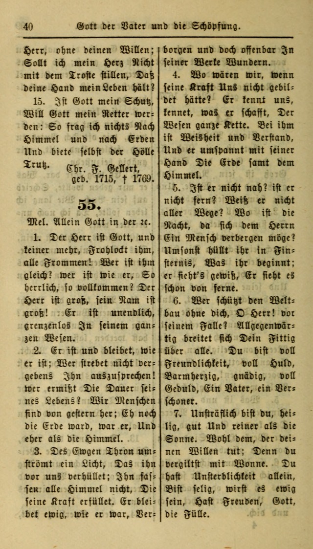 Gesangbuch der Evangelischen Kirche: herausgegeben von der Deutschen Evangelischen Synode von Nord-Amerika page 40