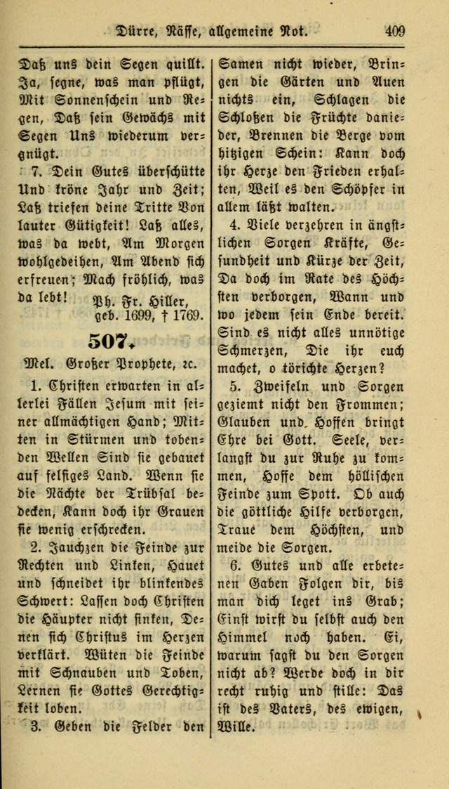 Gesangbuch der Evangelischen Kirche: herausgegeben von der Deutschen Evangelischen Synode von Nord-Amerika page 409